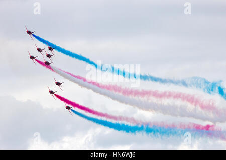 VOLKEL, Paesi Bassi - 15 giugno: La RAF team di dimostrazione frecce rosse di eseguire presso la Dutch Air Force Open Day il 15 giugno 2013 in Volkel, Ne Foto Stock