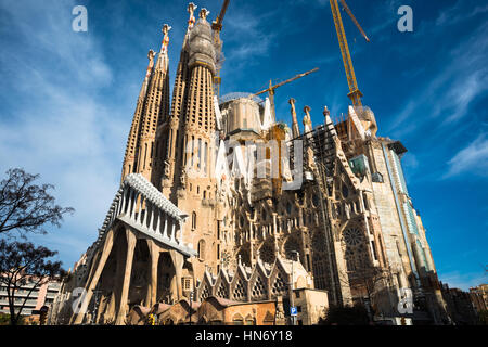 La Sagrada Familia di Antoni Gaudì a Barcellona. La Catalogna, Spagna Foto Stock