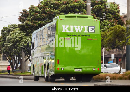 Esperienza di Kiwi bus, Wellington, Nuova Zelanda Foto Stock