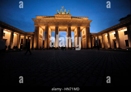 La Porta di Brandeburgo, Berlino Foto Stock