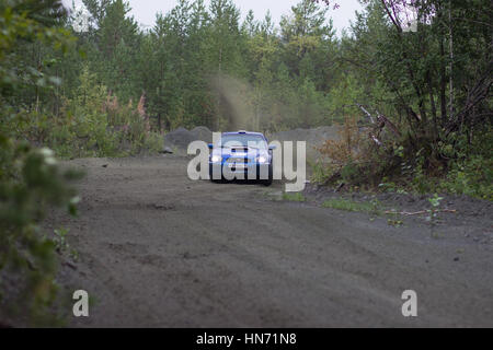 Asbest, Russia Luglio 31, 2016 - Rally "Ecover 2016" quarta tappa del campionato russo 2016 numero di partenza 7, auto Subaru Impreza Foto Stock