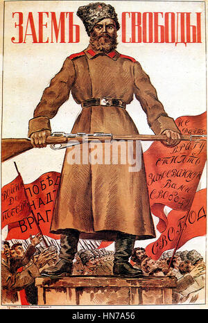 BORIS KUSTODIEV (1878-1927) artista russo. Esercito Rosso poster su 1917. Foto Stock