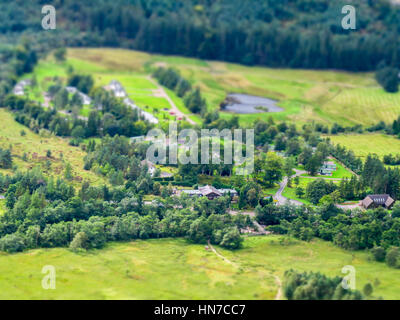 Glen Nevis miniatura visto da Ben Nevis, Scozia Foto Stock