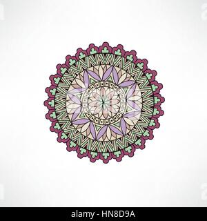 Abstract floral elemento decorativo. ornamento geometrico. orientali mandala etnici con l islam, arabi, indiani, motivo ottomano. Illustrazione Vettoriale