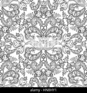 Abstract motivo floreale in vintage stile orientale. geometrico ornamento floreale texture. oriental flower etnica. Illustrazione Vettoriale