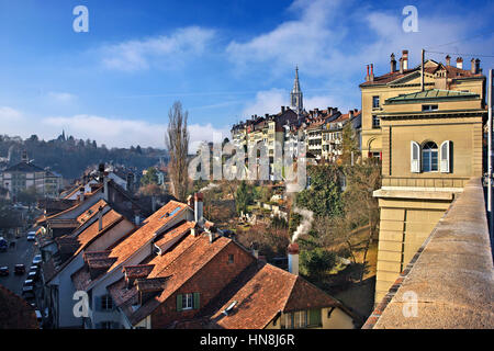 Vista parziale del centro storico ("Altstadt') di Berna, Svizzera. Foto Stock