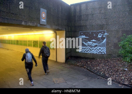 Glasgow metropolitana astronave ufo sottopassaggio ingresso Foto Stock