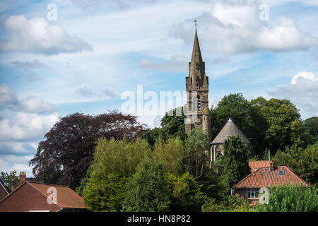 Regno Unito, Inghilterra, Yorkshire - Chiesa Parrocchiale di San Bartolomeo in a Ruswarp, Inghilterra Foto Stock