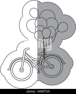 Bicicletta con palloncini immagine dell'icona, illustrazione vettoriale design Illustrazione Vettoriale