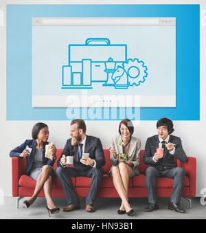 Strategia grafico a cavaliere del concetto di Icona Foto Stock