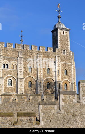 LONDON, Regno Unito - 19 gennaio 2017: vista esterna della Torre di Londra Foto Stock