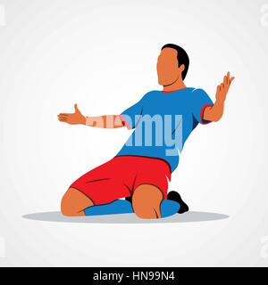 Giocatore di calcio celebrando Illustrazione Vettoriale