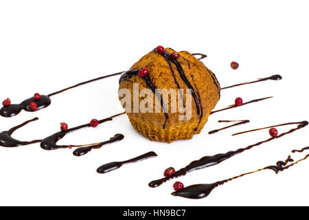 La vaniglia mini muffin al cioccolato topping Foto Stock