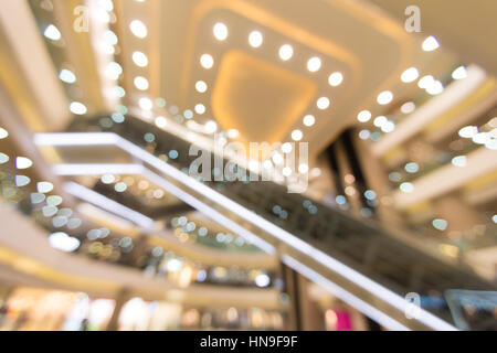 Abstract di sfondo bokeh luce al centro commerciale per lo shopping Foto Stock