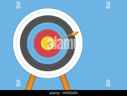 Tiro con l'arco Target con una freccia Vector Illustrator Illustrazione Vettoriale