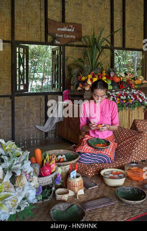 Cucina d'arte e cultura tailandese in stile artigiano. Thailandia. Persone Sud-Est asiatico Foto Stock