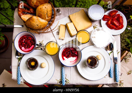 Fresco e salutare prima colazione Foto Stock