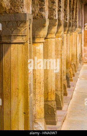 Una fila di colonne presso il Chand Baori Stepwell in Abhaneri, Rajasthan, India. Foto Stock