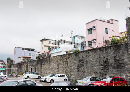 Le mura della città vecchia in Shui Tau Tsuen village, Hong Kong Foto Stock