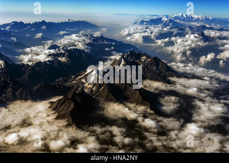 Veduta aerea Himalaya del Tibet orientale Foto Stock