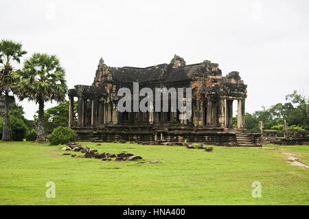 Libreria di involucro esterno, Angkor Wat, Siem Reap, Cambogia più grande monumento religioso nel mondo 162,6 ettari. Patrimonio Mondiale UNESCO Foto Stock