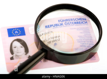 Ue-Fuehrerschein, Oesterreichischer Scheckkartenfuehrerschein - Austrian UE-patente di guida Foto Stock