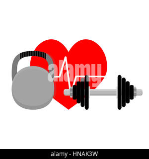 Cuore sano, di sport e di fitness. Allenamento Cardio illustrazione vettoriale Foto Stock