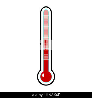 Modello di termometro a vettore. Temperatura a freddo e a caldo, Celsius o Fahrenheit illustrazione Foto Stock