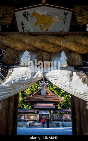 Kumano Hongu Taisha Grand Shire, Kumano Kodo, Nakahechi percorso, Wakayama, Kinki, Giappone Foto Stock