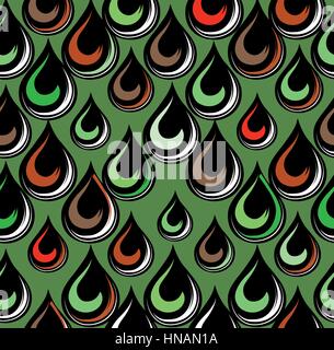Abstract sfondo senza giunture. pop-art texture geometrica. funky arte sfondo. Water drop schema piastrellato. Illustrazione Vettoriale