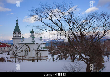 Chiesa russa ortodossa ,Motomachi district,Hakodate,Hokkaido, Giappone Foto Stock