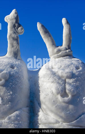 Sapporo Snow Festival,sculture di neve,Parco Odori, Sapporo, Hokkaido, Giappone Foto Stock