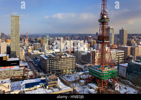 Skyline,Sapporo, Hokkaido, Giappone Foto Stock