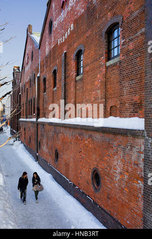 Vecchio, ex, Sapporo Factory building, all'interno è una spesa, sito storico dove la birra era inizialmente prodotta dalla giapponese, Sapporo, Hokkaido, Giappone Foto Stock