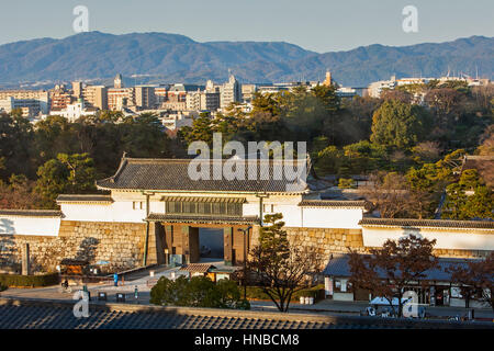 Skyline, il castello di Nijo,UNESCO - Sito Patrimonio dell'umanità,Kyoto, Giappone. Foto Stock