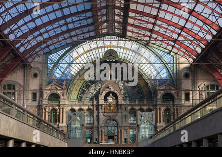 Anversa Stazione Centrale di Anversa, Belgio. Foto Stock