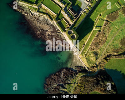 Veduta aerea di Charles Fort, Kinsale, Contea di Cork, Munster, Irlanda Foto Stock