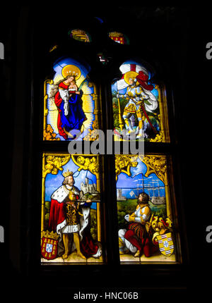 Sintra, Portogallo - 24 Marzo 2013: vetrata da Pena il palazzo nazionale, Sintra, Portogallo. Foto Stock