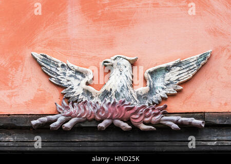 Phoenix Assicurazione incendi segno su un edificio a Lavenham, Suffolk Foto Stock