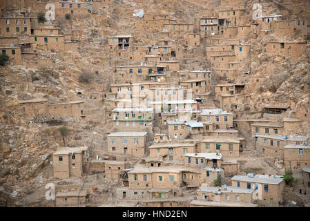 Palangan antico borgo, Kurdistan iraniano, Iran Foto Stock