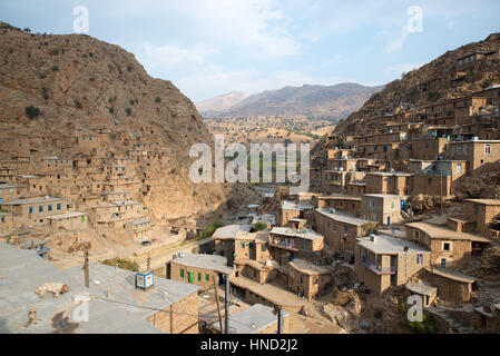 Palangan antico borgo, Kurdistan iraniano, Iran Foto Stock