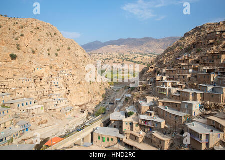 Palangan antico borgo, Kurdistan iraniano, Iran Foto Stock