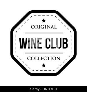 Club del vino annata logo etichetta isolato Illustrazione Vettoriale