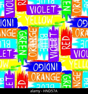 Disegnate a mano pennellate pattern senza giunture. Illustrazione Vettoriale