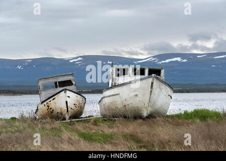 Abbandonato 'piccole barche di Terranova', Parson's Pond, Terranova Foto Stock