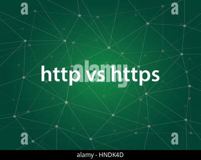 Differenza tra http https vs concept dove HTTPS è la versione protetta di HTTP Illustrazione Vettoriale