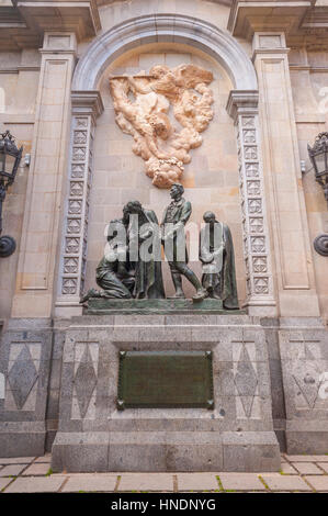 Memorial vicino alla cattedrale di Barcellona Foto Stock