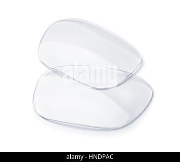 Le lenti degli occhiali isolato su bianco Foto Stock