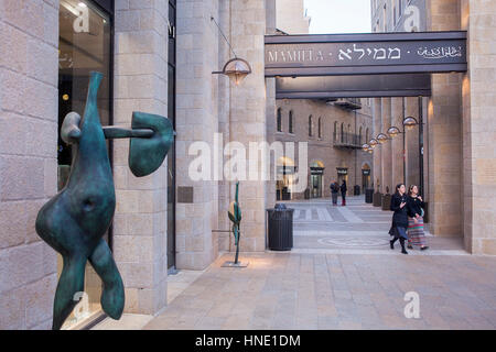 Mamilla Mall, in Alrov Mamilla Avenue, a Gerusalemme, Israele. Foto Stock