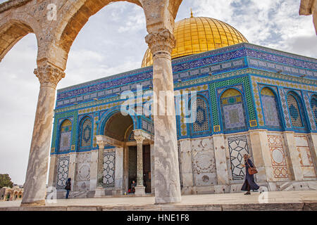 Cupola della roccia, il Monte del Tempio (Har Ha Bayit), a Gerusalemme, Israele. Foto Stock